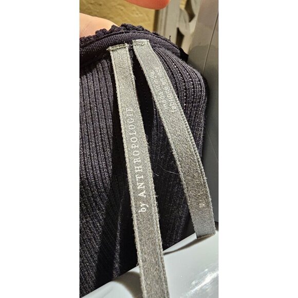 Anthropologie RARE FIND Romantic, Whimsical Medium Black Ruffle Trim Long Sleeve - Picture 3 of 9